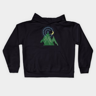 crescent moon sky in the mountain Kids Hoodie